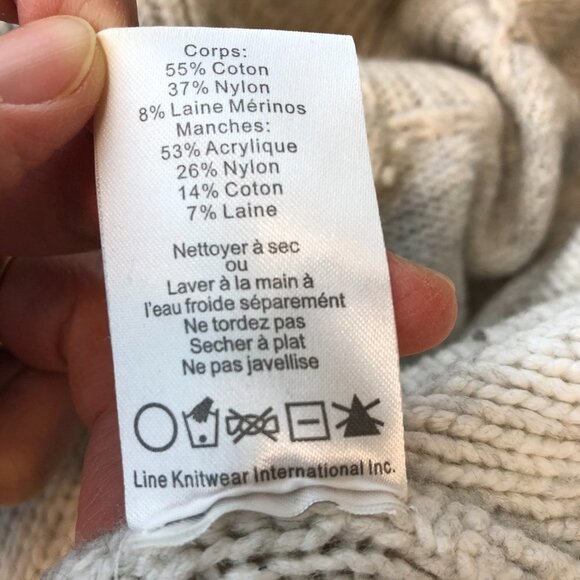 John + Jenn Light Grey Raglan-style Mixed Knit Boxy Turtleneck size M - Picture 12 of 14